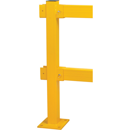 In-Line Post for Light-Duty Guard Rails, Steel, 42" H, Safety Yellow Toolneeds Inc.