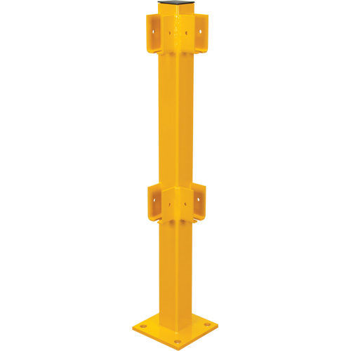Poteau de coin pour garde-corps l&eacute;gers, Acier, 42" h, Jaune s&eacute;curit&eacute; OSHA Toolneeds Inc.