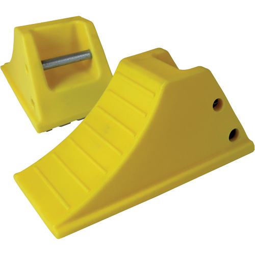 40 Ton Large Equipment Wheel Chock with Grip Pads, Urethane, Yellow Toolneeds Inc.
