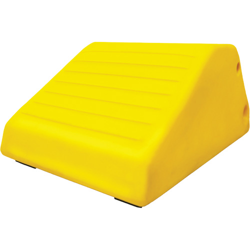 Cale-roue pour &eacute;quipement lourd de 255 tonnes avec poign&eacute;e et trou, Ur&eacute;thane, Jaune Toolneeds Inc.