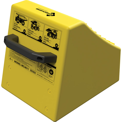 Cale de roue ultra-robuste pour l'exploitation mini&egrave;re Checkers Safety sans support, PEHD, Jaune, 14-1/2" la x 17-1/2" p x 16" h Toolneeds Inc.