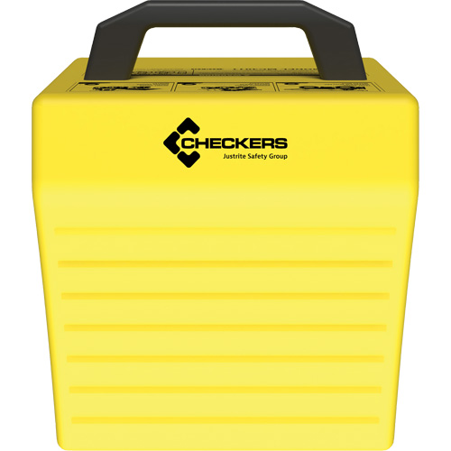 Cale de roue ultra-robuste pour l'exploitation mini&egrave;re Checkers Safety sans support, PEHD, Jaune, 14-1/2" la x 17-1/2" p x 16" h Toolneeds Inc.