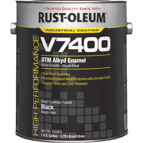 High-Performance V7400 System 340 VOC DTM Alkyd Enamel, Black, High-Gloss, Gallon Toolneeds Inc.
