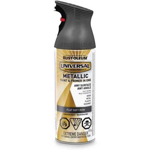 Universal&reg; Spray Paint, Soft Iron, Flat/Metallic, Aerosol Can Toolneeds Inc.