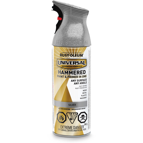 Universal&reg; Paint & Primer In One, Silver Aluminum, Hammered, Aerosol Can Toolneeds Inc.