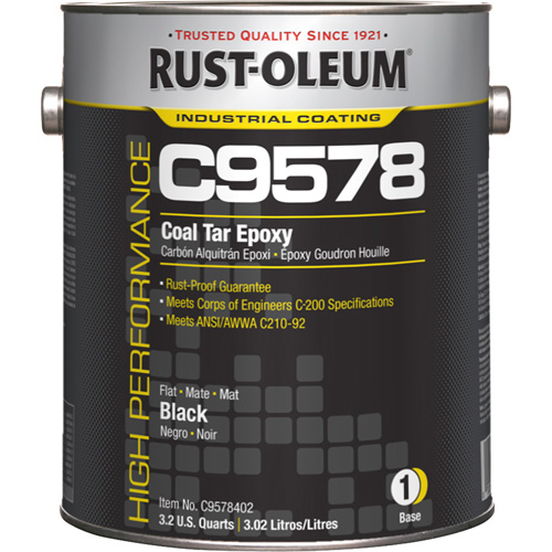 Composant de base pour rev&ecirc;tement &eacute;poxydique &agrave; base de goudron de houille et &agrave; haute teneur en solides du syst&egrave;me C9578, Noir, Gallon Toolneeds Inc.