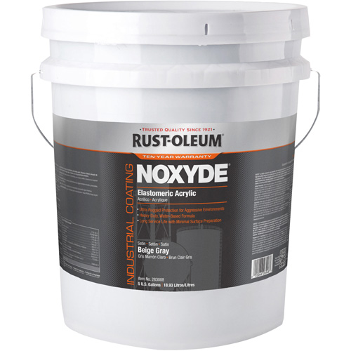Noxyde Elastomeric Acrylic Coating, 5 gal., Pail, Grey Toolneeds Inc.