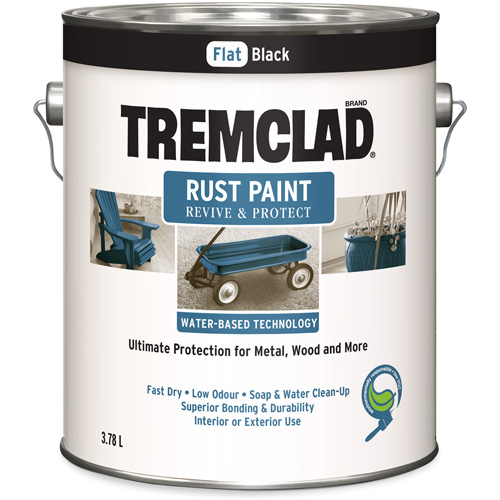 Tremclad&reg; Water-Based Rust Paint, 3.78 L, Gallon, Black Toolneeds Inc.