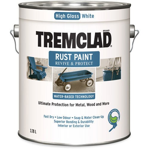 Peinture antirouille &agrave; base d'eau Tremclad, 3,78 L, Gallon, Blanc Toolneeds Inc.