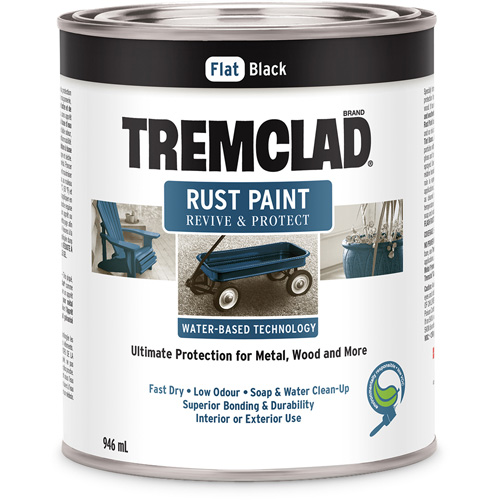 Tremclad&reg; Water-Based Rust Paint, 946 ml, Can, Black Toolneeds Inc.