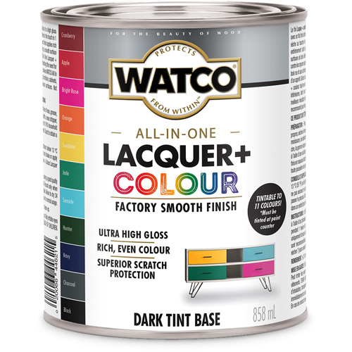 Watco&reg; All In One Lacquer + Colour Dark Tint Base, 946 ml, Dark Tint Base, High-Gloss Toolneeds Inc.