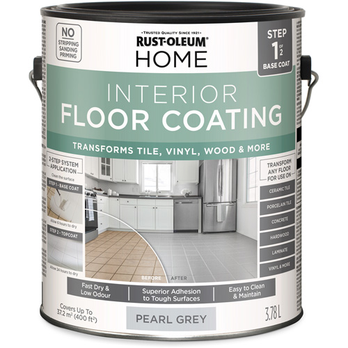 Couche de fond pour syst&egrave;me de rev&ecirc;tement de plancher int&eacute;rieur &agrave; la maison, 3,78 L, &agrave; l'eau, Tr&egrave;s mat, Gris Toolneeds Inc.