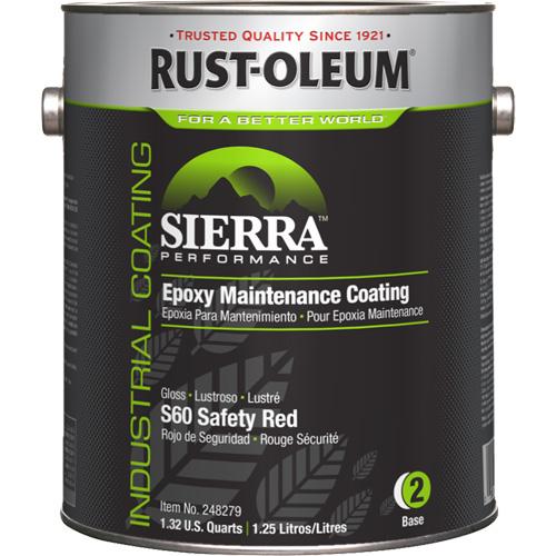 Sierra Performance S60 Maintenance Coating Base Component, 1 gal., Water-Based, Gloss, Red Toolneeds Inc.