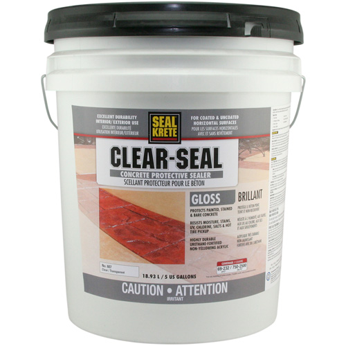 Seal-Krete&reg; Protective Sealer, 18.93 L, Water-Based, Gloss, Clear Toolneeds Inc.