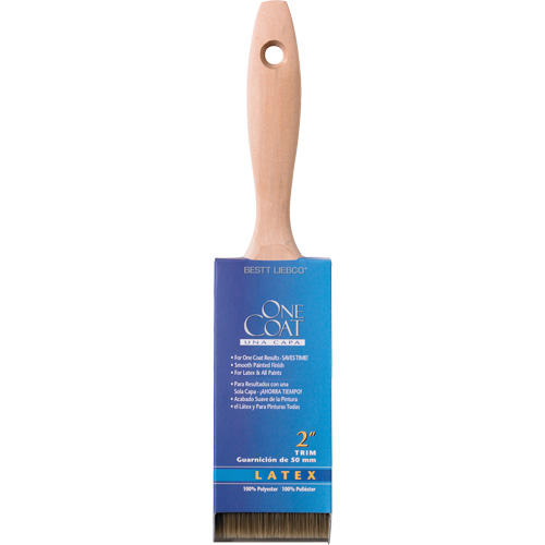 Pinceau pour murs et garnitures 100% One Coat, Polyester, Manche Bois, Largeur de 2" Toolneeds Inc.