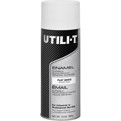 UTILI-T General Purpose Enamel Spray Paint, White, Flat, 10 oz./283 g, Aerosol Can Toolneeds Inc.