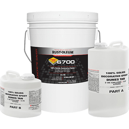 6700 100% Solids Decorative Epoxy, 3 gal., Epoxy-Based, High-Gloss, Beige Toolneeds Inc.