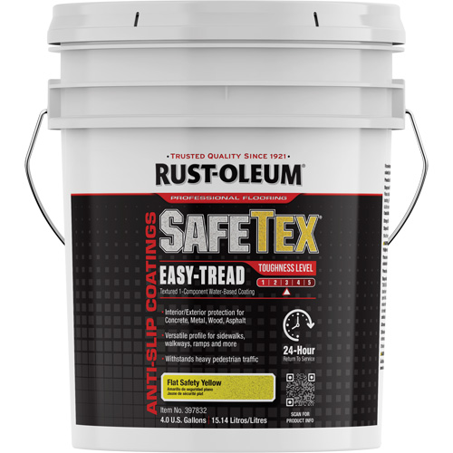 Rev&ecirc;tement d'acrylique SafeTex Easy-Tread, 4 gal., &agrave; l'eau, Plat/Textur&eacute;, Jaune Toolneeds Inc.