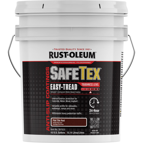 Rev&ecirc;tement d'acrylique SafeTex Easy-Tread, 4 gal., &agrave; l'eau, Plat/Textur&eacute;, Rouge Toolneeds Inc.