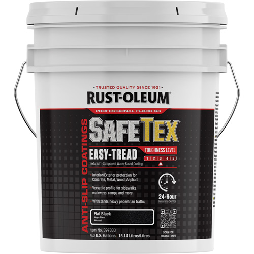Rev&ecirc;tement d'acrylique SafeTex Easy-Tread, 4 gal., &agrave; l'eau, Plat/Textur&eacute;, Noir Toolneeds Inc.