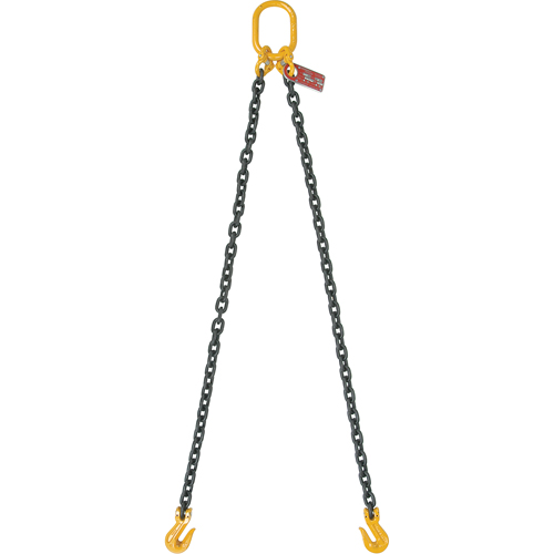Chain Slings, 80 Chain, Double Legs, Oblong & Slip Hooks, 5/8" x 10' Toolneeds Inc.
