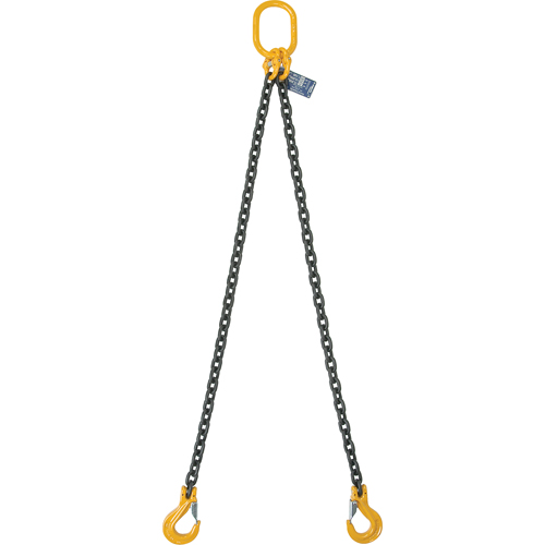 Chain Slings, 80 Chain, Double Legs, Oblong & Grab Hooks, 3/8" x 8' Toolneeds Inc.