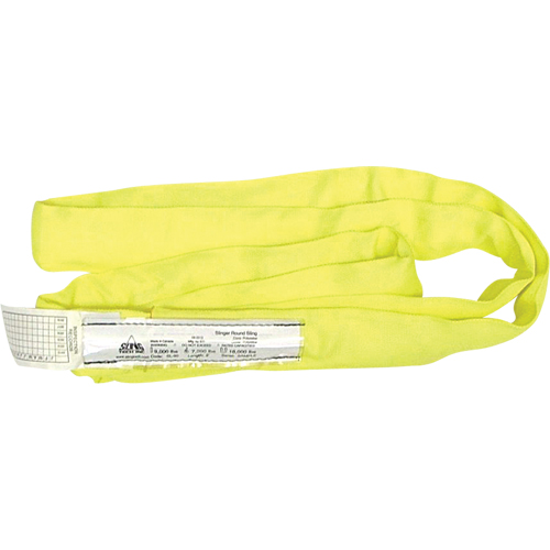 Round Slings, Yellow, 2" W x 6' L, 9000 lbs. Vertical Load Toolneeds Inc.