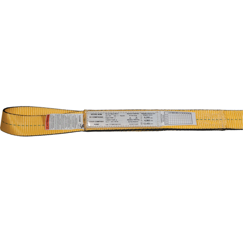 Nylon Slings, Single Ply, Double Eye, Type 3, 2" W x 3' L, 3100 lbs. Vertical Load Limit Toolneeds Inc.