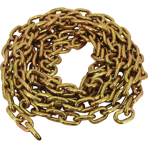 Grade 70 Imported Transport Chain, Carbon Steel, 1/2" x 25' (7.6 m) L, Grade 70, 11300 lbs. (5.65 tons) Load Capacity Toolneeds Inc.