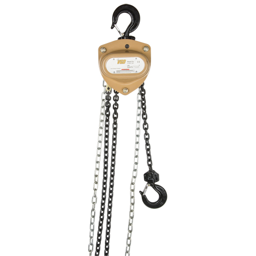 Heavy-Duty Gold Series Chain Hoist, 20' Lift, 2000 lbs. (1 tons) Capacity, Alloy Steel Chain Toolneeds Inc.