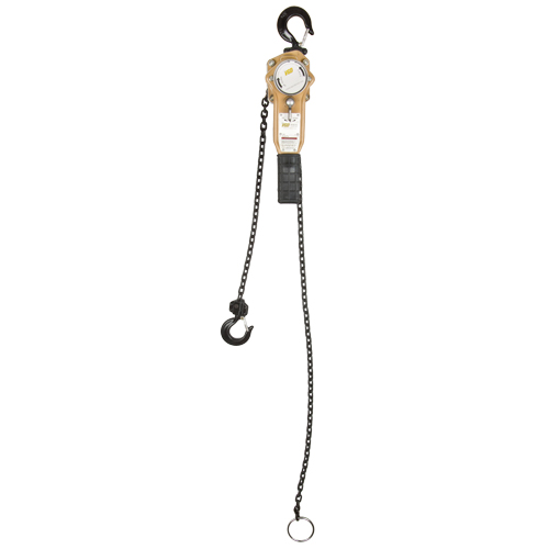 Heavy Duty Gold Series Lever Chain Hoist, 5' Lift, 500 lbs. (0.25 tons) Capacity, Alloy Steel Chain Toolneeds Inc.