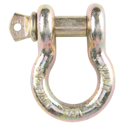 Screw Pin Anchor Shackle, 3/8", Screw Pin, Yellow Chromate Plated Toolneeds Inc.
