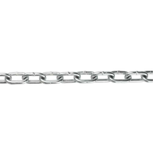 Chaîne &agrave; maillon droit, Acier &agrave; faible teneur en carbone, 1/8" x 350' (106,7 m) l, Calibre 30, Charge d'utilisation 400 lb (0,2 tonne) Toolneeds Inc.