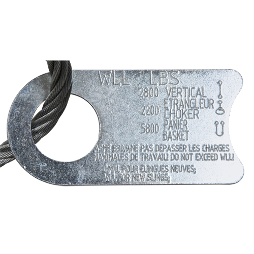 &eacute;lingue de levage &agrave; c&acirc;ble m&eacute;tallique - deux boucles, galvanis&eacute; Toolneeds Inc.