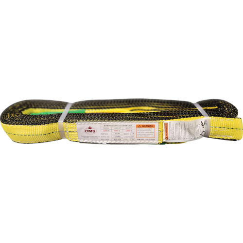 Polyester Web Sling, Double Ply, Twisted Eye, Type 4, 2" W x 20' L, 6400 lbs. Vertical Cap. Toolneeds Inc.
