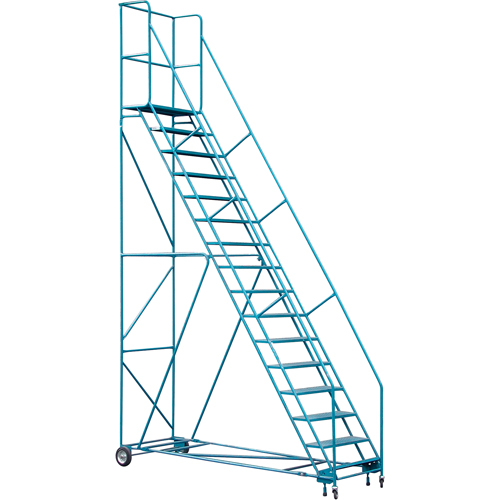 Escabeau roulant certifi&eacute; par la CSA avec pied verrouillable, 16 marches, Largeur de la marche 30", Hauteur de la plateforme 144", Acier Toolneeds Inc.
