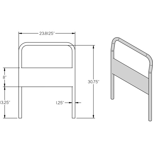 Poign&eacute;e chrom&eacute;e de 24" pour chariot &agrave; plateforme Toolneeds Inc.