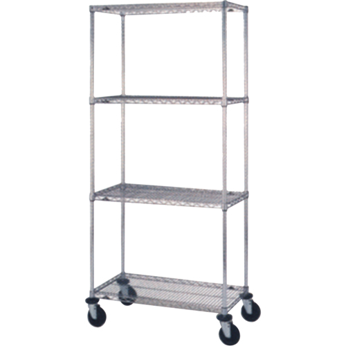 Chariots en treillis m&eacute;tallique, Chrom&eacute;, 24" x 81" x 48", Capacit&eacute; 800 lb Toolneeds Inc.