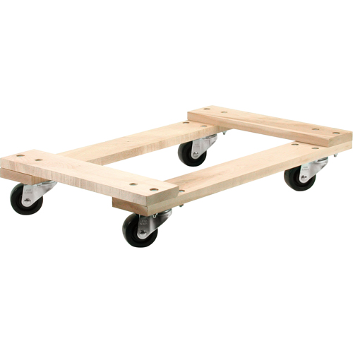 Wood Dollies - Medium-Duty, Polyolefin Wheels, 900 lbs. Capacity, 18" W x 30" D x 7" H Toolneeds Inc.