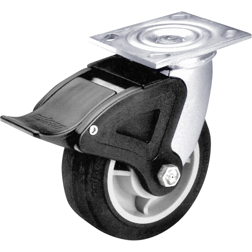 Total Locking Caster, Swivel with Brake, 6" (152.4 mm), Rubber, 450 lbs. (204 kg.) Toolneeds Inc.