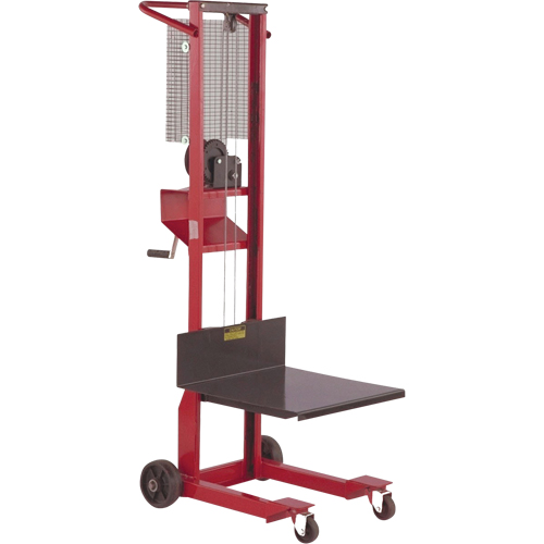 Platform Lift Stacker, Hand Winch Operated, 500 lbs Capacity, 54" Max Lift Toolneeds Inc.
