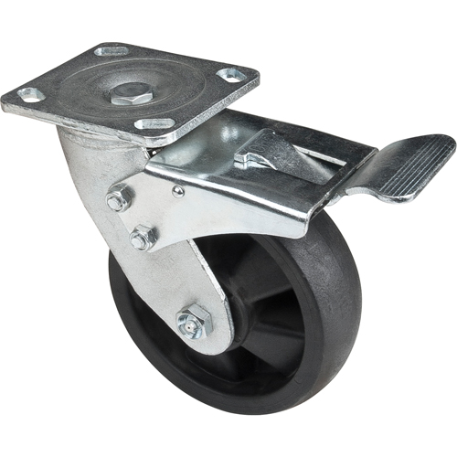 Roulettes haute temp&eacute;rature, Pivotant avec frein, 6" (152,4 mm), Nylon, 880 lb (399 kg) Toolneeds Inc.