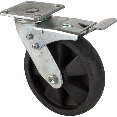 Roulettes haute temp&eacute;rature, Pivotant avec frein, 8" (203,2 mm), Nylon, 1000 lb (453 kg) Toolneeds Inc.