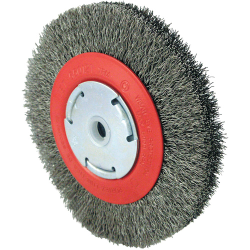 101F-2M Crimped Wire Brush, 6" Dia., 0.014" Fill, 1/2" - 2" Arbor Toolneeds Inc.
