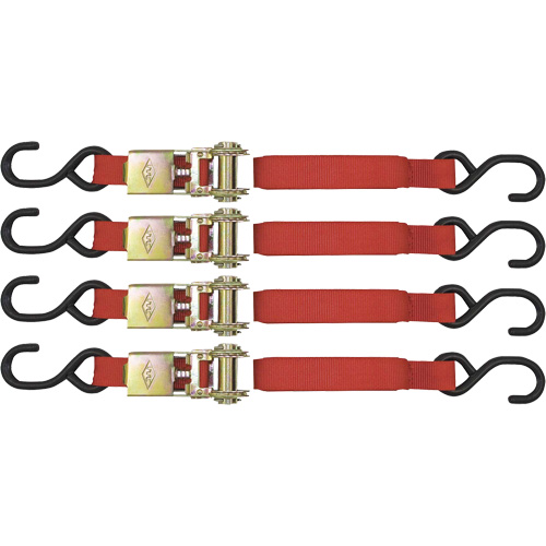 ITD-1154R Ratchet Tie Down Set, S-Hook, 1" W x 15' L, 1500 lbs. (680 kg) Working Load Limit Toolneeds Inc.