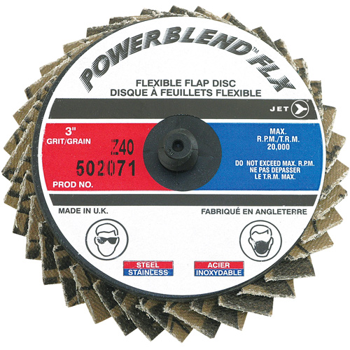 Powerblend FLX Roll-on Flap Disc, 3" x Type R, Z40 Grit, Zirconia Alumina Toolneeds Inc.