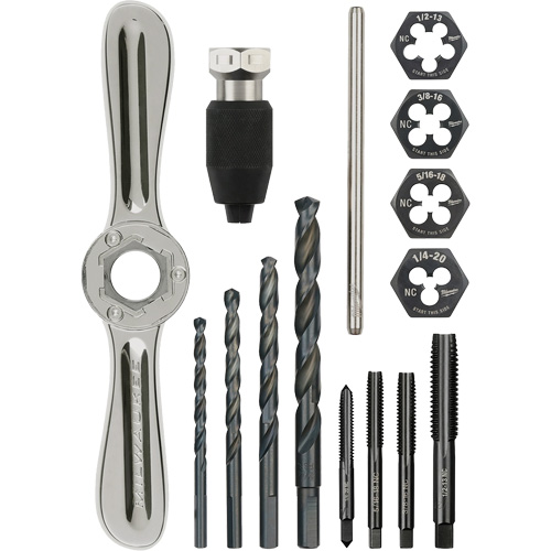 Jeu de tarauds et fili&egrave;res avev poign&eacute;e 2-en-1 Hex-Lok, 15 Morceaux Toolneeds Inc.