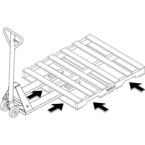 Transpalette hydraulique &agrave; 4 entr&eacute;es, 48" l x 7" la, Capacit&eacute; 4000 lb Toolneeds Inc.