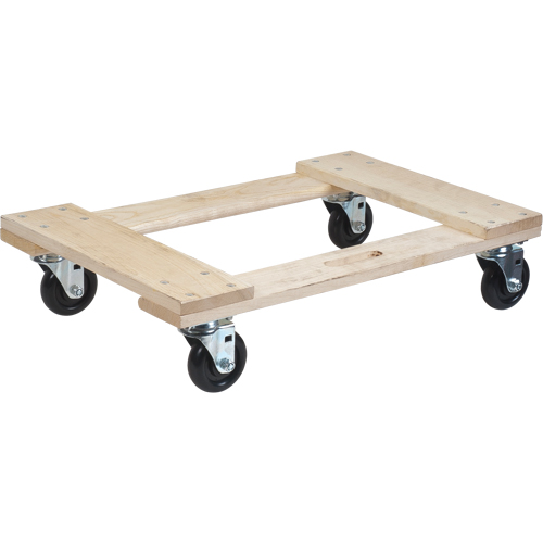 Hardwood Dolly, Polyolefin Wheels, 1000 lbs. Capacity, 18" W x 30" D x 7" H Toolneeds Inc.