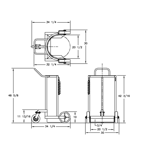 Grand chariot LCC pour bouteille de gaz liquide, Roues Polyur&eacute;thane, Base de 20" la x 20" p, 1000 lb Toolneeds Inc.